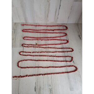 Unique long red mercury beaded Garland glass Xmas decor